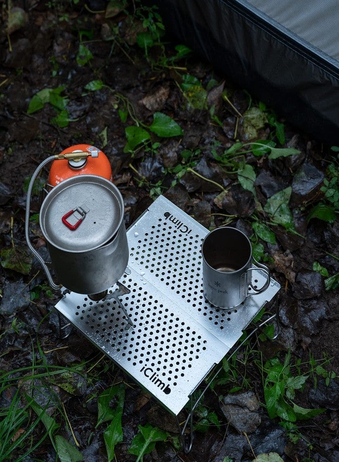 iClimb Mini Solo Folding Table Ultralight Compact for Backpacking Camping Hiking Beach Picnic (Gunmetal, Mini) - Image 2